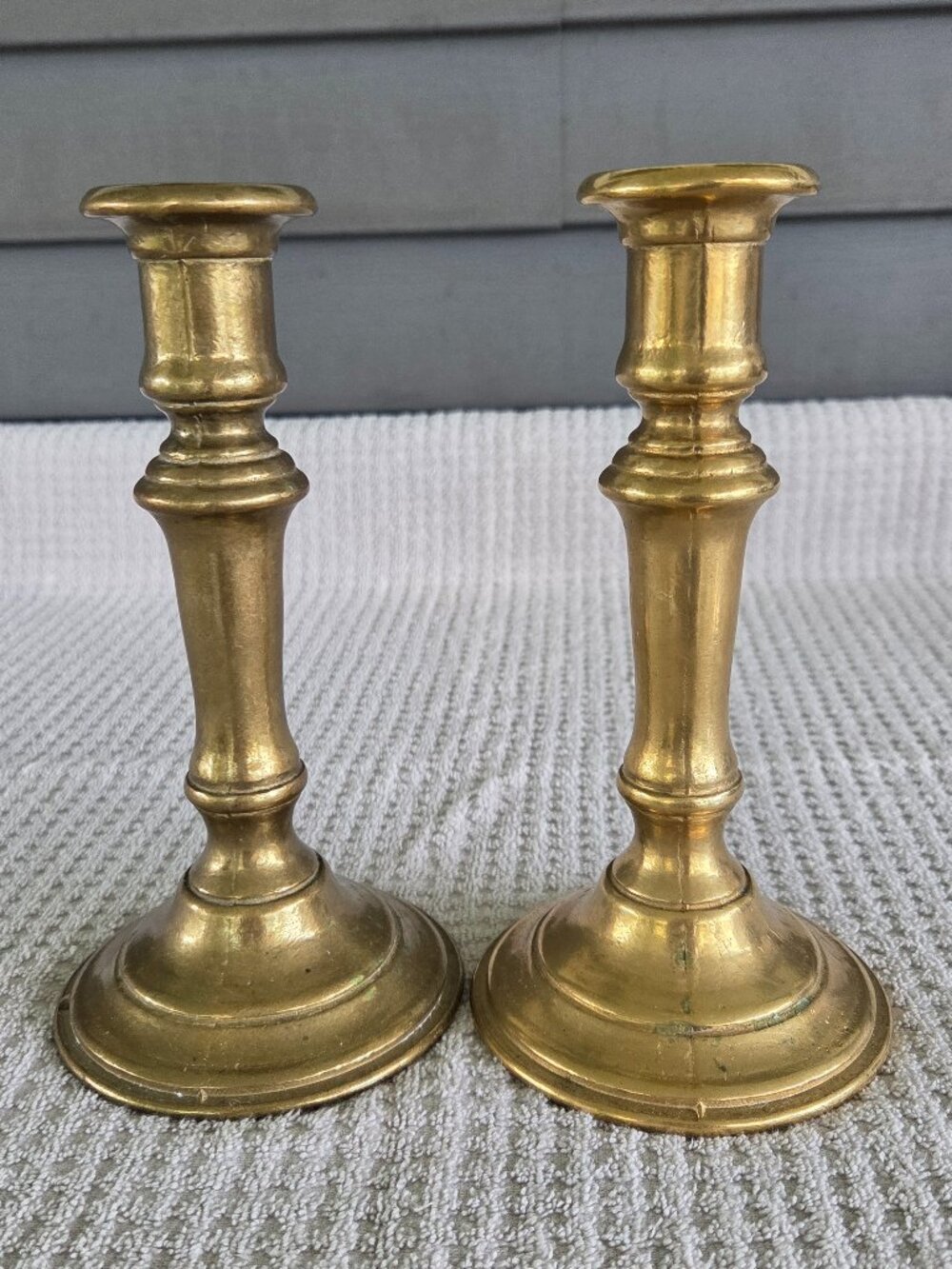 Solid Brass Candle Holders Sticks 8 Inches x 2